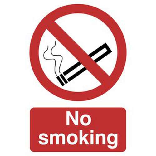 Draper Draper No Smoking' Prohibition Sign, 200 X 300Mm Dr-72165