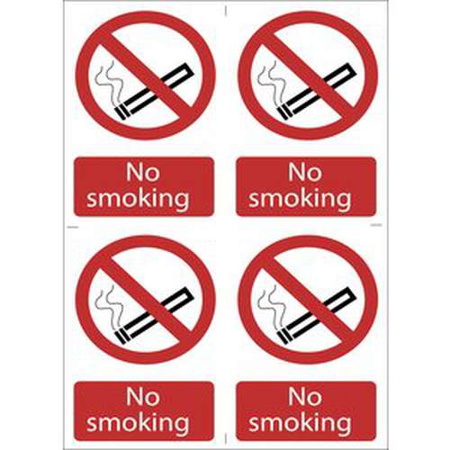 Draper Draper No Smoking' Prohibition Sign (Pack Of 4) Dr-72166