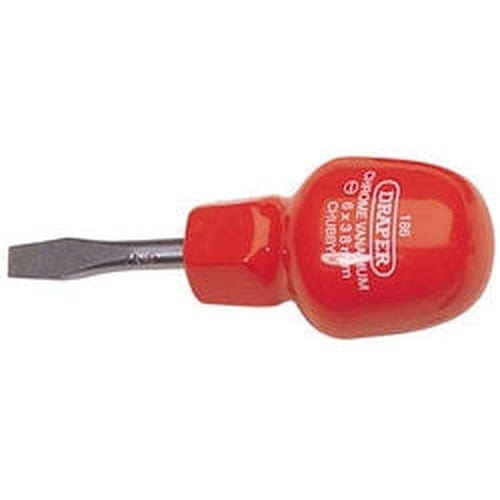 Draper Draper Plain Slot Flared Tip Cabinet Pattern Chubby Screwdriver, 6 X 38Mm (Sold Loose) Dr-19497