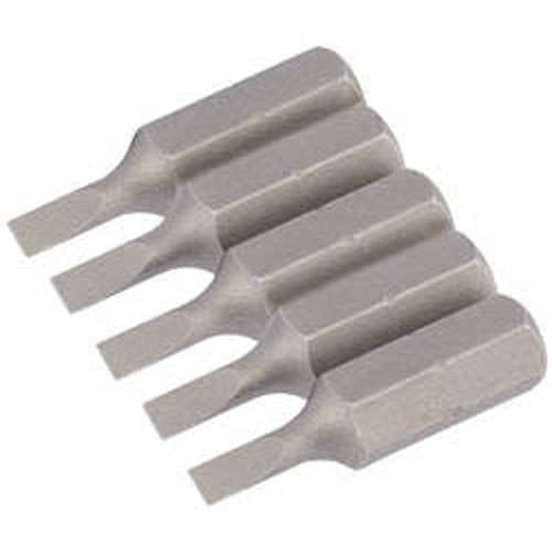 Draper Draper Plain Slot Insert Bit, 3Mm, 1/4" Hex, 25Mm Long (Pack Of 5) Dr-63999