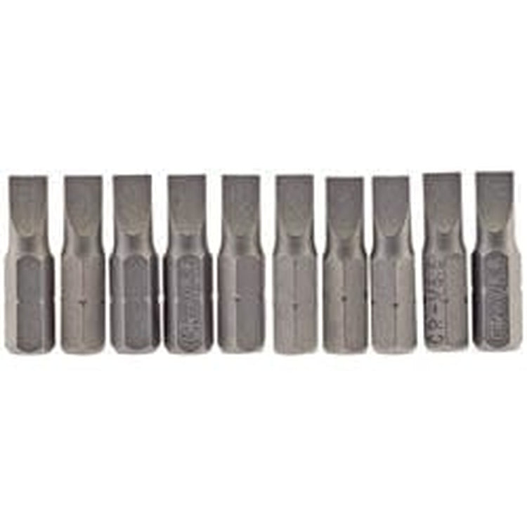 Draper Draper Plain Slot Insert Bit, 5.5Mm, 1/4" Hex, 25Mm Long (Pack Of 10) Dr-64028