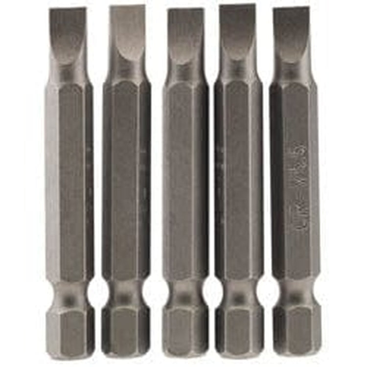 Draper Draper Plain Slot Insert Bit, 5.5Mm, 1/4" Hex, 50Mm Long (Pack Of 5) Dr-64272