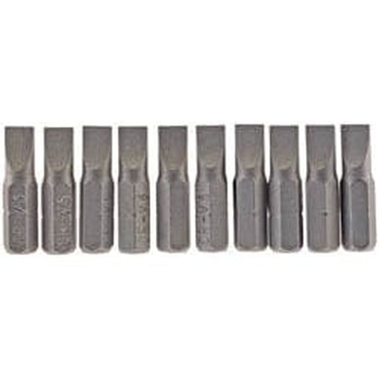 Draper Draper Plain Slot Insert Bit, 6Mm, 1/4" Hex, 25Mm Long (Pack Of 10) Dr-64031