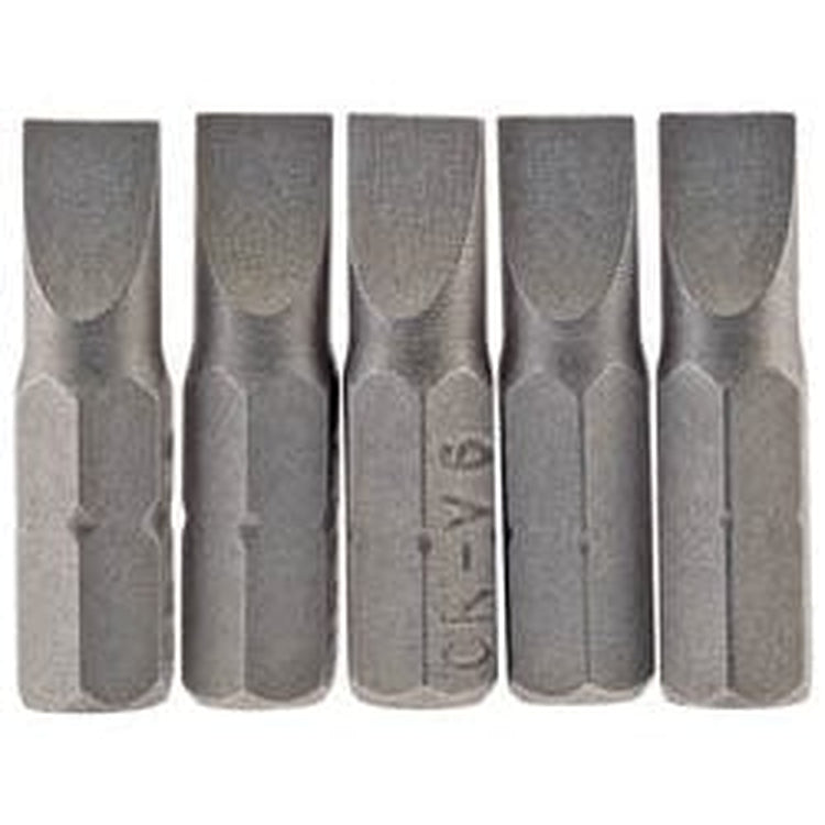 Draper Draper Plain Slot Insert Bit, 6Mm, 1/4" Hex, 25Mm Long (Pack Of 5) Dr-64011