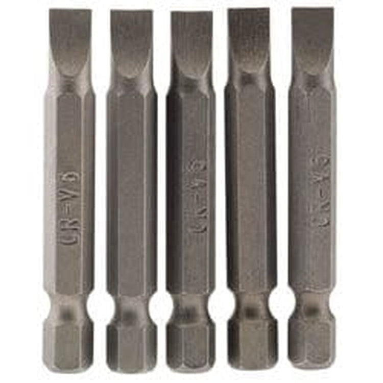 Draper Draper Plain Slot Insert Bit, 6Mm, 1/4" Hex, 50Mm Long (Pack Of 5) Dr-64273