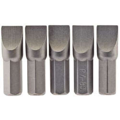 Draper Draper Plain Slot Insert Bit, 8.0Mm, 1/4" Hex, 25Mm Long (Pack Of 5) Dr-64013