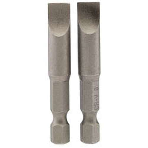 Draper Draper Plain Slot Insert Bit, 8Mm, 1/4" Hex, 50Mm Long (Pack Of 2) Dr-64226