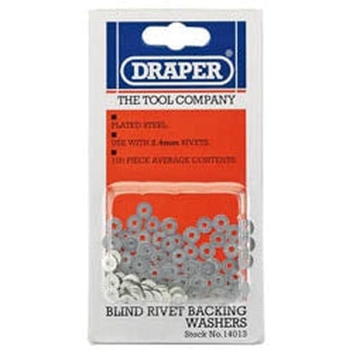 Draper Draper Rivet Backing Washers, 2.4Mm (100 Piece) Dr-14013