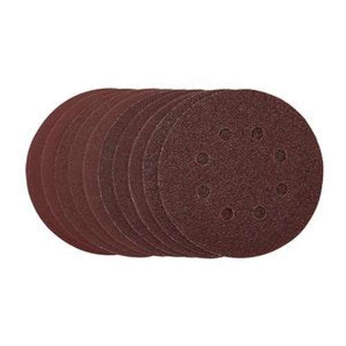 Draper Draper Sanding Discs, 125Mm, Hook & Loop, Assorted Grit, (Pack Of 10) Dr-54759