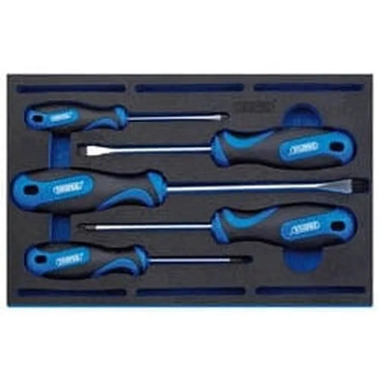 Draper Draper Soft Grip Screwdriver Set In 1/4 Drawer Eva Insert Tray (5 Piece) Dr-63400