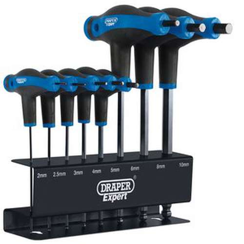 Draper Draper Soft Grip 'T' Handle Hexagon And Ball End Key Set (8 Piece) Dr-33873