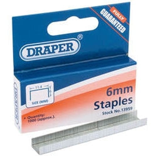 Draper Draper Steel Staples, 6Mm (Pack Of 1000) Dr-13959