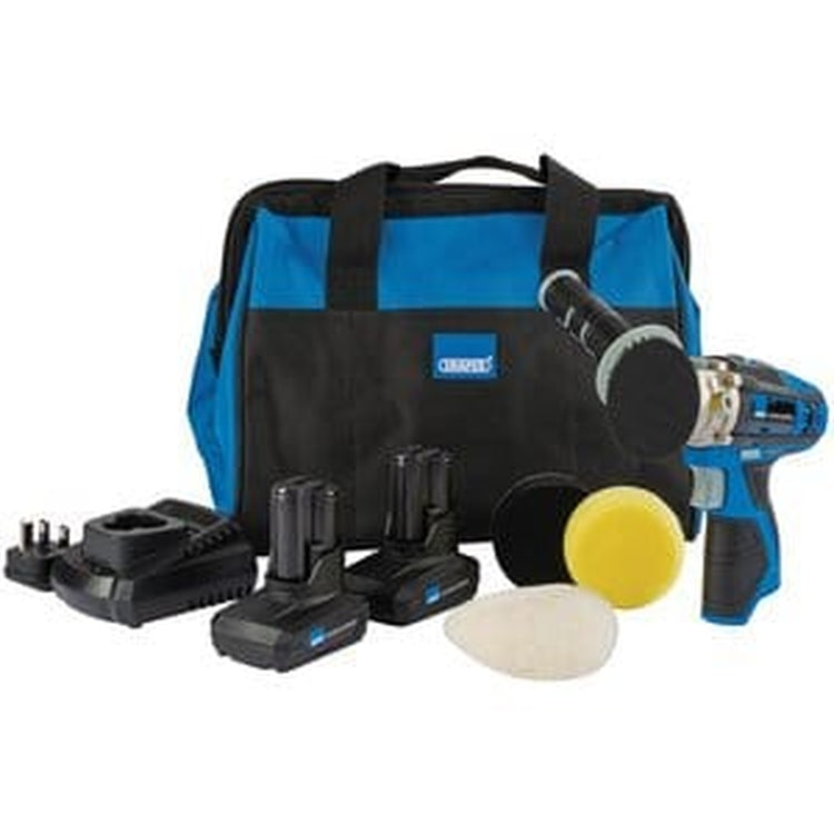 Draper Draper Storm Force 10.8V Power Interchange Mini Polisher Kit (+2X 4Ah Batteries, Charger And Bag) Dr-99727