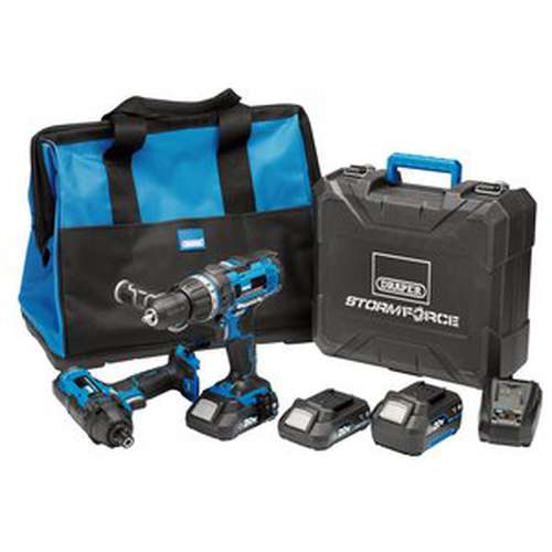 Draper Draper Storm Force 20V Cordless Impact Kit (7 Piece) Dr-40448