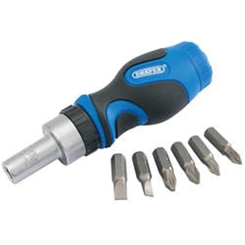 Draper Draper Stubby Ratchet Screwdriver And Bit Set (7 Piece) Dr-01050