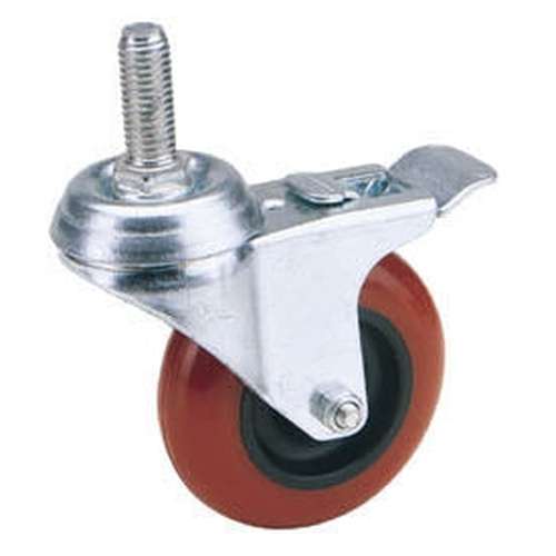 Draper Draper Swivel Bolt Fixing Polyurethane Wheel With Brake, 100Mm Diameter, S.W.L. 125Kg Dr-65521