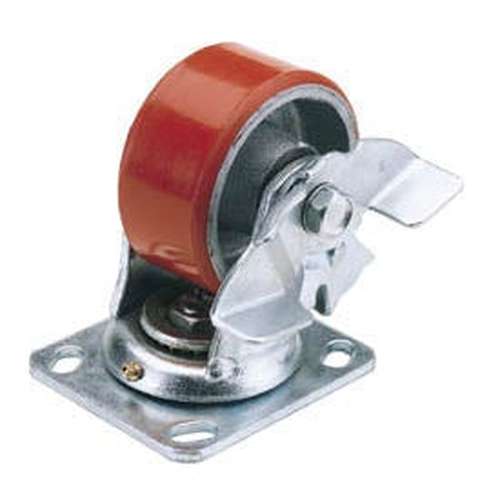 Draper Draper Swivel Plate Fixing Heavy Duty Polyurethane Wheel With Brake, 125Mm Diameter, S.W.L. 300Kg Dr-65527