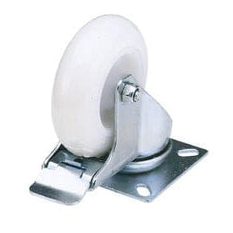 Draper Draper Swivel Plate Fixing Nylon Wheel With Brake, 100Mm Diameter, S.W.L. 125Kg Dr-65504