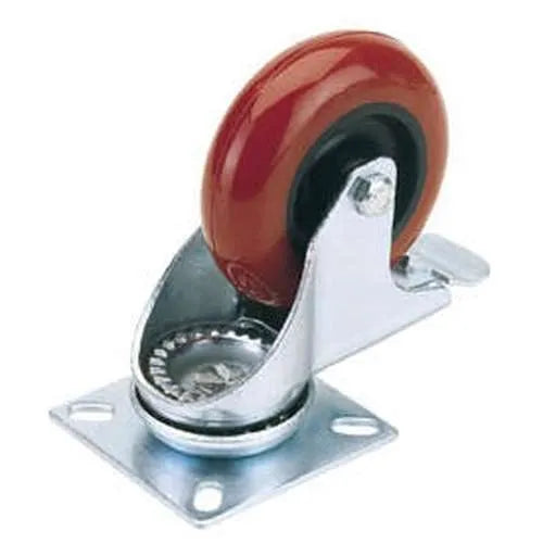 Draper Draper Swivel Plate Fixing Polyurethane Wheel With Brake, 100Mm Diameter, S.W.L. 125Kg Dr-65519