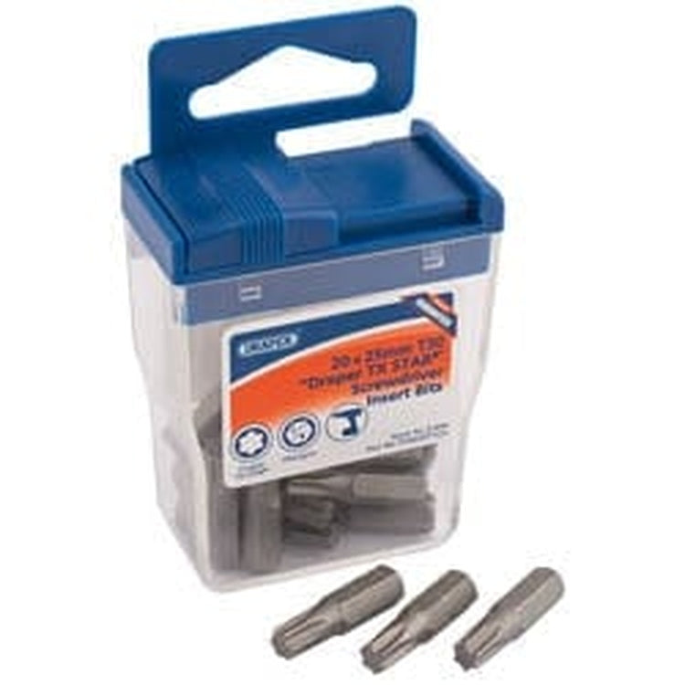 Draper Draper Tx-Star 20 X Long Insert Bits In Plastic Storage Case, 25Mm Dr-27694