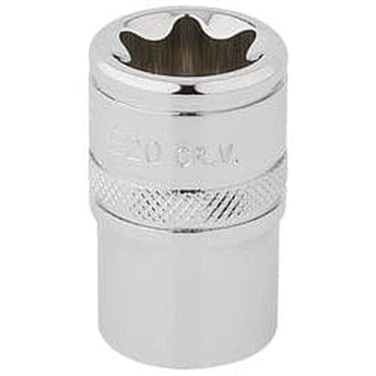 Draper Draper Tx-Star Socket, 1/2" Sq. Dr., E20 Dr-34345