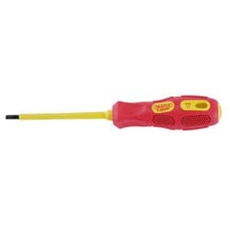 Draper Draper Vde Approved Fully Insulated Plain Slot Screwdriver, 4.0 X 100Mm (Display Packed) Dr-69213