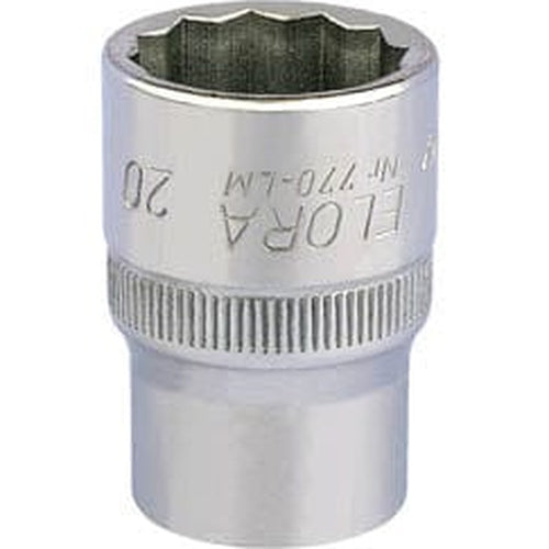 Draper Elora Elora Bi-Hexagon Socket, 1/2" Sq. Dr., 20Mm Dr-24658