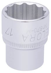 Draper Elora Elora Bi-Hexagon Socket, 3/8" Sq. Dr., 17Mm Dr-25937