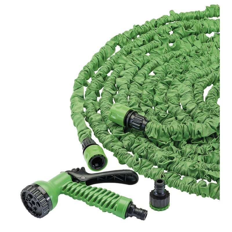 Draper Garden Hose Draper Expanding Garden Hose 100ft + Spray Gun  Kink Resistant + Fittings