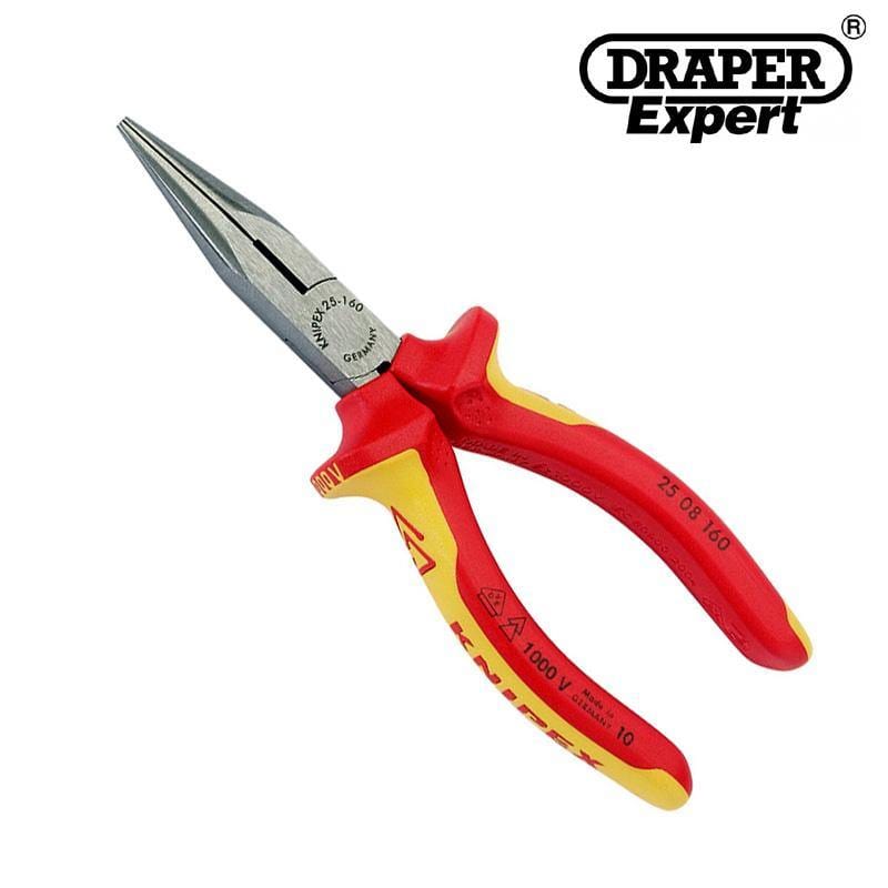 Draper-Knipex Knipex 25 08 160 Vde Fully Insulated Snipe Long Nose Pliers 160Mm Draper 31944