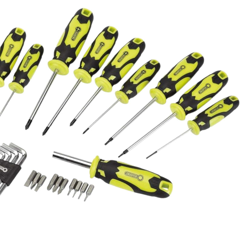 Draper Screwdriver Set Draper 78619 44pc Screwdriver Hex Allen Key & Bit Set + Storage Stand Plain Cross Pozi