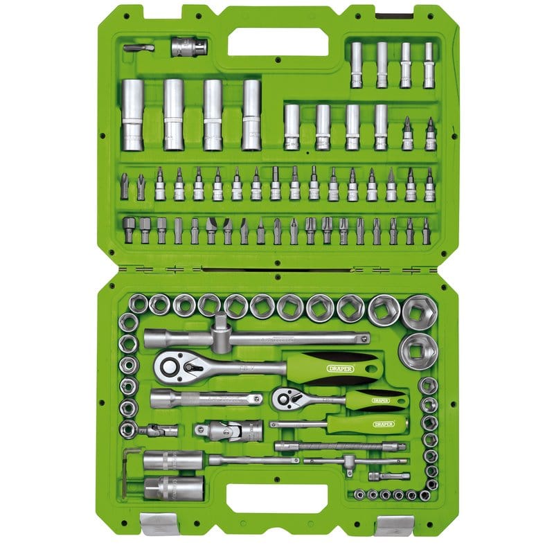 Draper Socket Set Draper 55318 Socket Ratchet Tool Kit - 1/4" , 1/2" Dr. (100 Piece) Metric Dr-55318