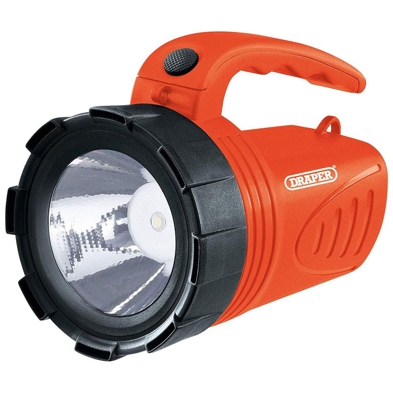 Draper torch DRAPER 3W LI-ION RECHARGEABLE SPOTLIGHT TORCH 200 LUMEN BRIGHTNESS HOME CAMPING