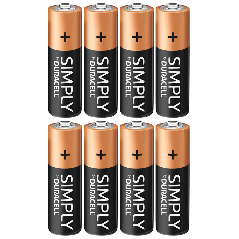 Duracell Simply AA Batteries 8 Pack 1.5V Alkaline LR6 MN1500 Long Expiry Date 03/2028