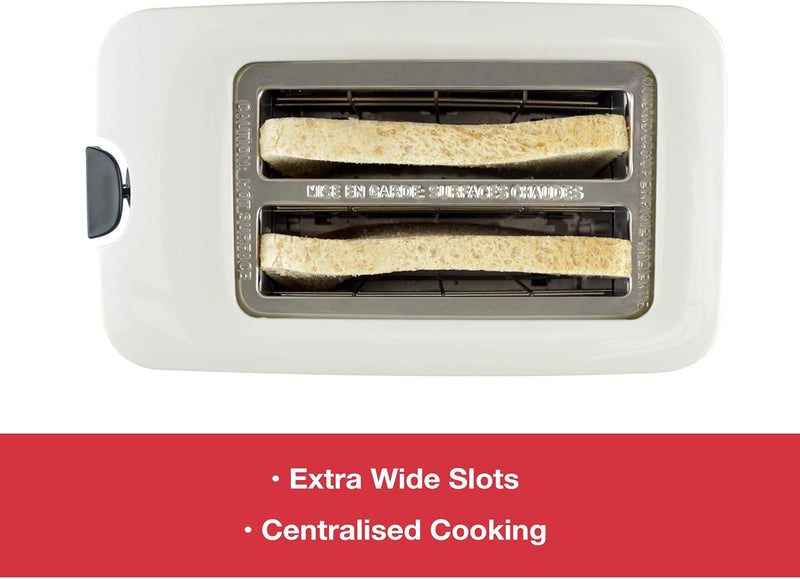 Toaster 2 Slice Wide Slot - Cool Touch Crumb Tray Variable Browning - Colour Choice