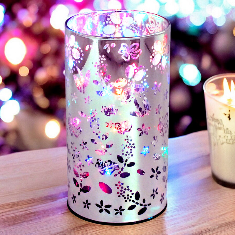 Luxa Flowers Glass Twinkler Colour Changing LED Table Lamp Projection Light