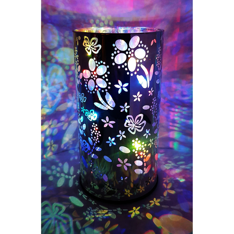 Luxa Flowers Glass Twinkler Colour Changing LED Table Lamp Projection Light