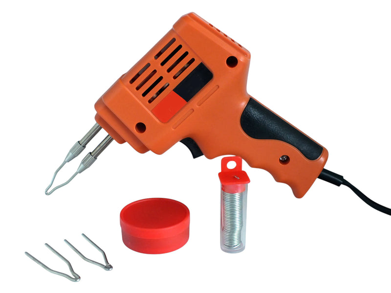 175W Electric Soldering Gun with LED Light | Kit includes 3 x Soldering Tips, Solder Wire, Flux & Storage Case