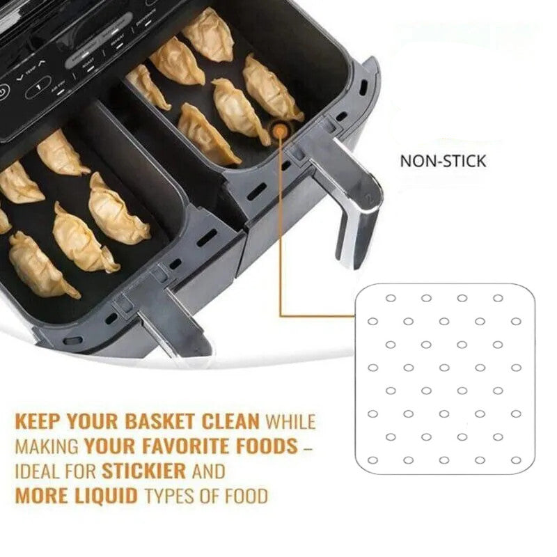 Air Fryer Liners Disposable Non-Stick Greaseproof Paper Square 100pc