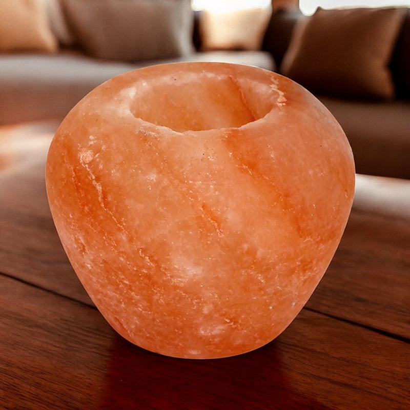 Set of 3 Apple Candle Tea Light Holders | 100% Authentic Pakistan Himalayan Pink Salt