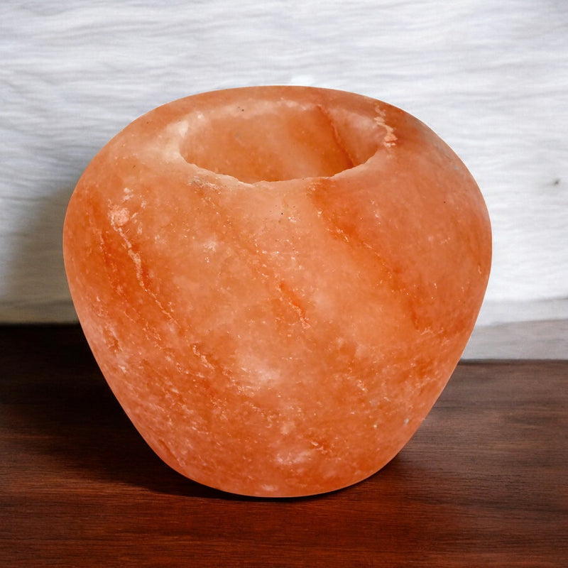 Set of 3 Apple Candle Tea Light Holders | 100% Authentic Pakistan Himalayan Pink Salt