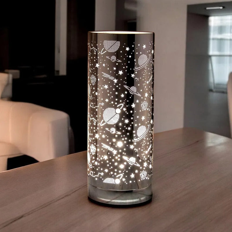 Lesser & Pavey Aroma Touch Lamp Silver Aroma Touch Control Lamp Essential Oil Burner and Wax Tart Warmer Melter | Space Galaxy Design