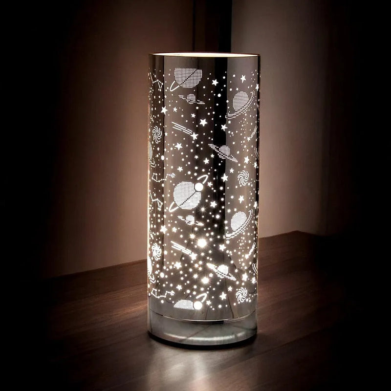 Lesser & Pavey Aroma Touch Lamp Silver Aroma Touch Control Lamp Essential Oil Burner and Wax Tart Warmer Melter | Space Galaxy Design