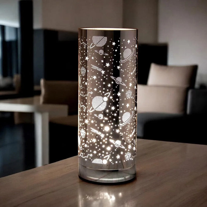 Lesser & Pavey Aroma Touch Lamp Silver Aroma Touch Control Lamp Essential Oil Burner and Wax Tart Warmer Melter | Space Galaxy Design