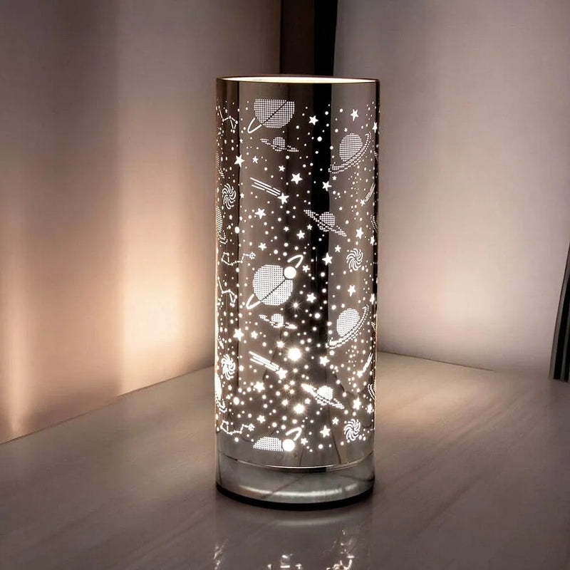 Lesser & Pavey Aroma Touch Lamp Silver Aroma Touch Control Lamp Essential Oil Burner and Wax Tart Warmer Melter | Space Galaxy Design