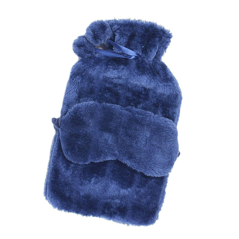 Lesser & Pavey Hot Water Bottle with Cover Hot Water Bottle with Soft Fleece Cover & Sleep Eye Mask Gift Set | Choice of Colour