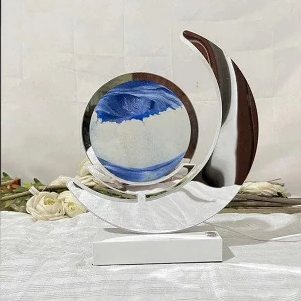 Lesser & Pavey Quicksand Lamp Quicksand LED Moon Lamp Table Light Mirrored 3D Motion Moving Sand Art Picture