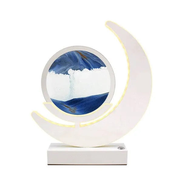 Lesser & Pavey Quicksand Lamp Quicksand LED Moon Lamp Table Light Mirrored 3D Motion Moving Sand Art Picture