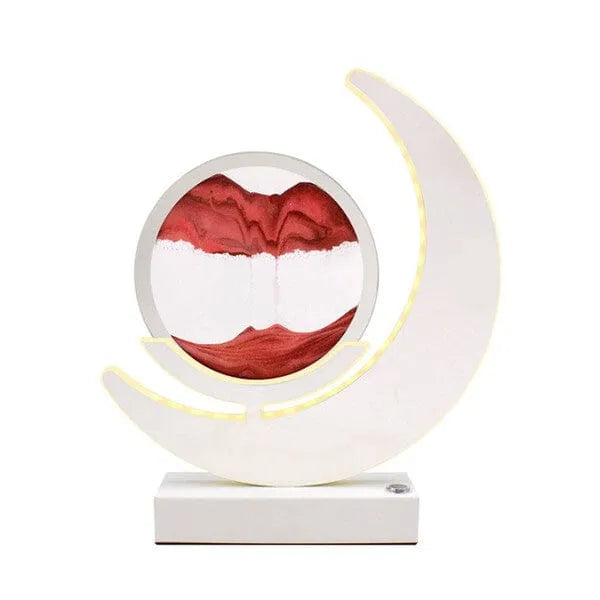 Lesser & Pavey Quicksand Lamp Quicksand LED Moon Lamp Table Light Mirrored 3D Motion Moving Sand Art Picture