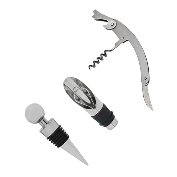 Lesser & Pavey Wine Gift Set 3 Piece Wine Connoisseurs Gift Set Corkscrew Bottle Stopper and Pourer